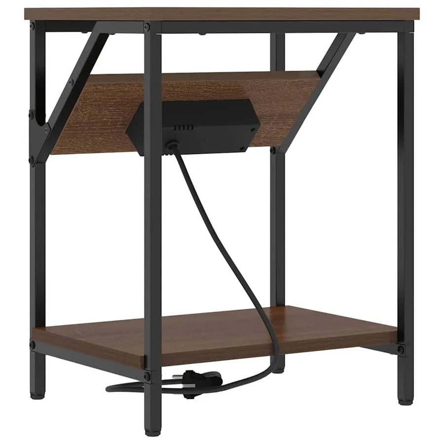 Cabinet de chevet Chêne brun 38 x 30 x 48 cm Bois d'ingénierie - 7