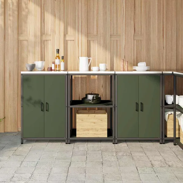 Ensemble de rangement cuisine HATTEM 3 pcs Vert olive