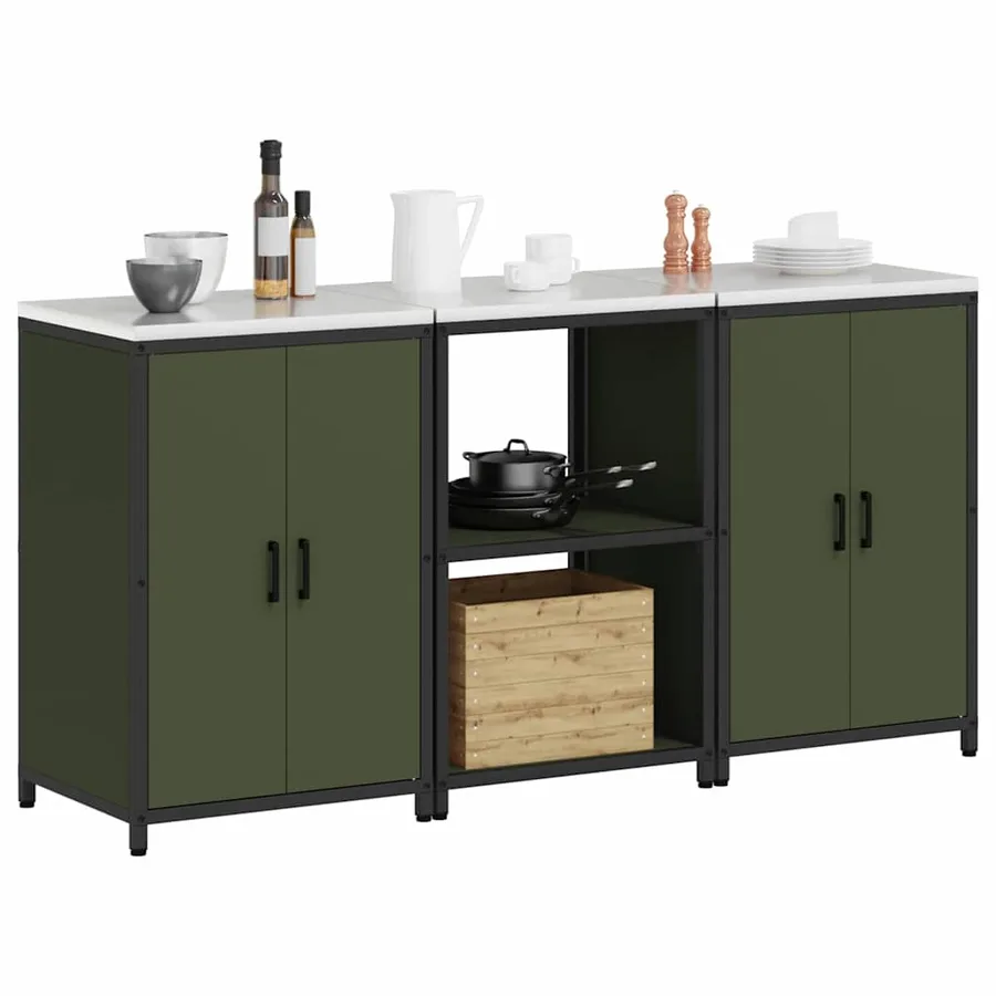 Ensemble de rangement cuisine HATTEM 3 pcs Vert olive - 3