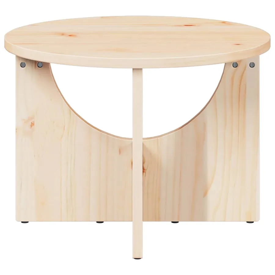 Table basse Naturel 50 x 50 x 35 cm Bois massif en pin - 6