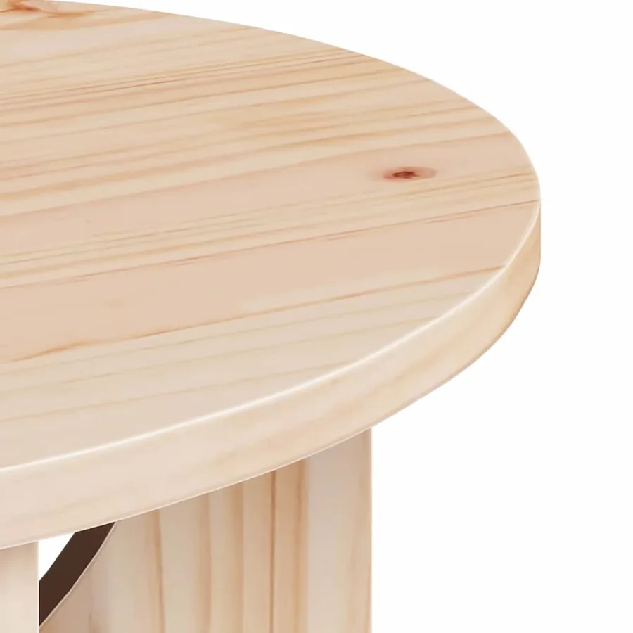 Table basse Naturel 50 x 50 x 35 cm Bois massif en pin - 8