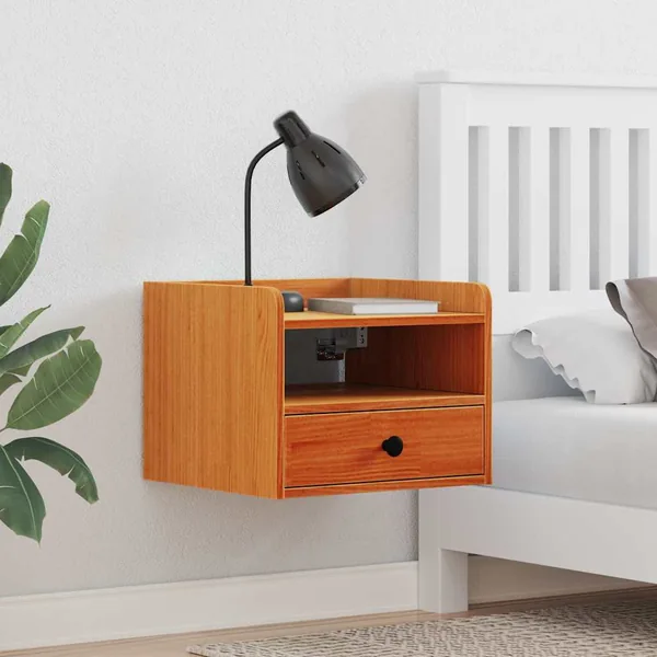 Table de chevet Brun cire 38 x 36 x 29,5 cm Bois massif en pin