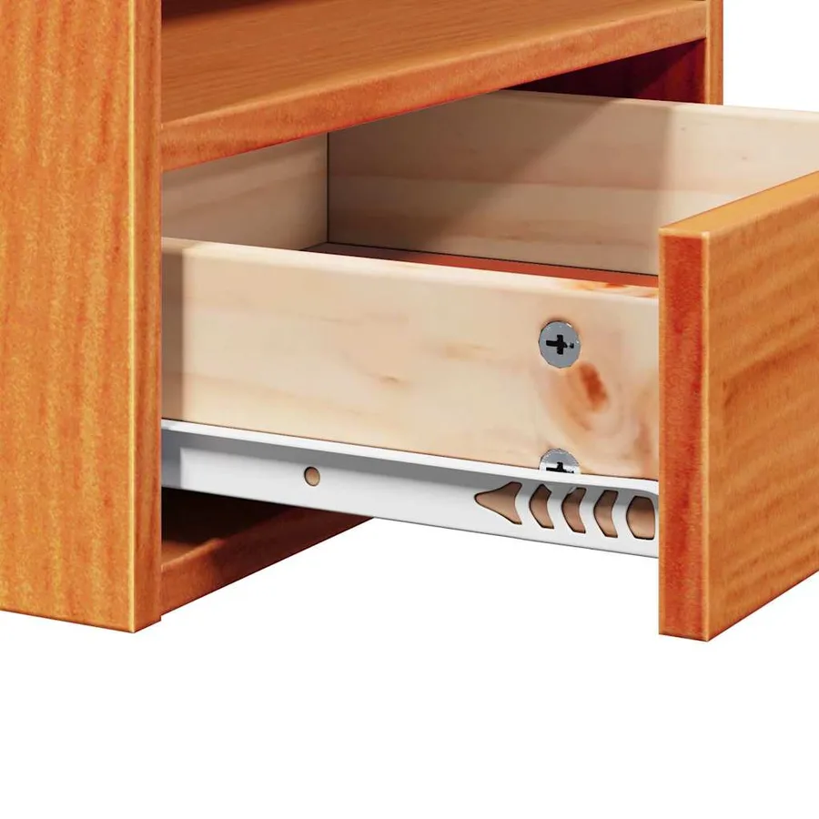Table de chevet Brun cire 38 x 36 x 29,5 cm Bois massif en pin - 10