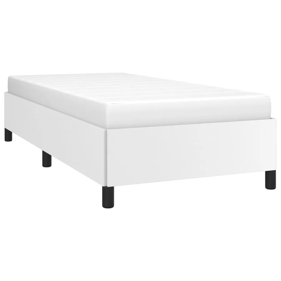 Cadre de lit sans matelas blanc 100x200 cm similicuir - 3