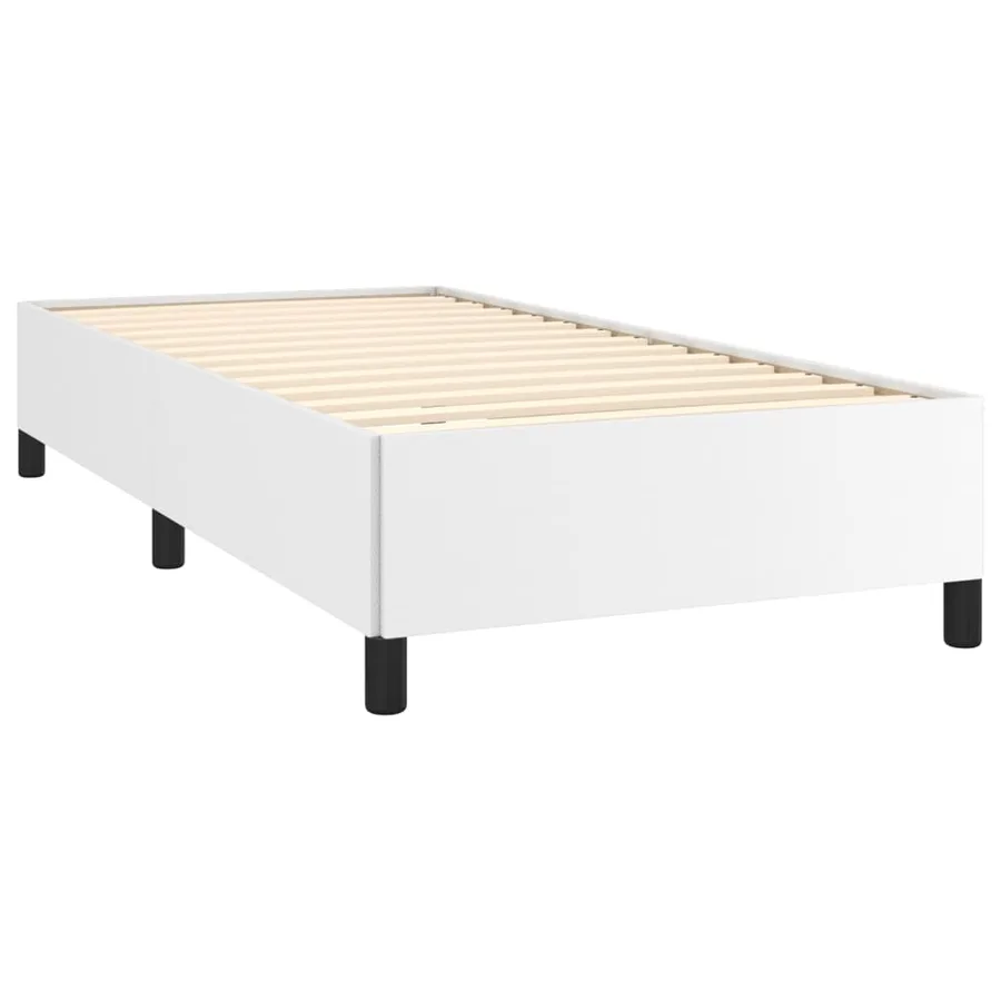 Cadre de lit sans matelas blanc 100x200 cm similicuir - 4