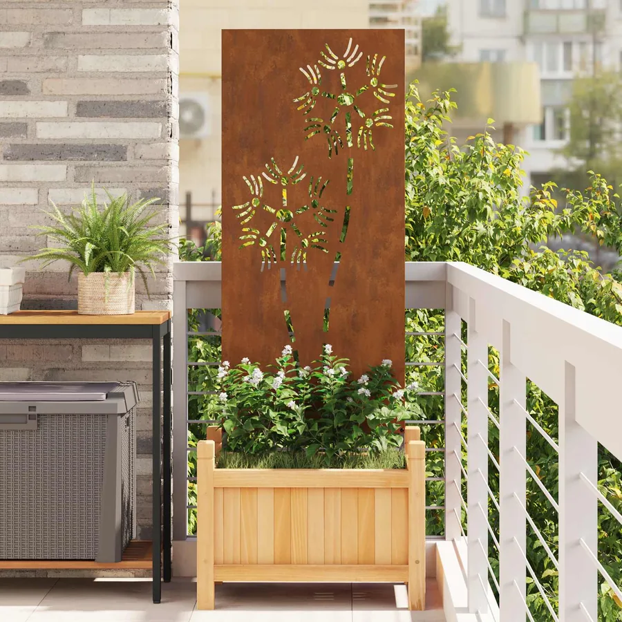 Écran de confidentialité de jardin Fretwork Rouillé 50 x 140 cm