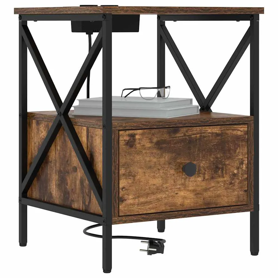 Cabinet de chevet 2 pcs Chêne fumé 41,5 x 40,5 x 55 cm - 3