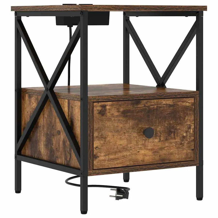 Cabinet de chevet 2 pcs Chêne fumé 41,5 x 40,5 x 55 cm - 5