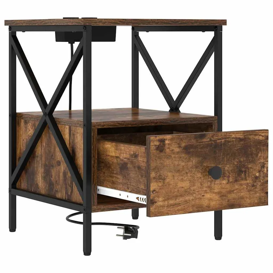 Cabinet de chevet 2 pcs Chêne fumé 41,5 x 40,5 x 55 cm - 6
