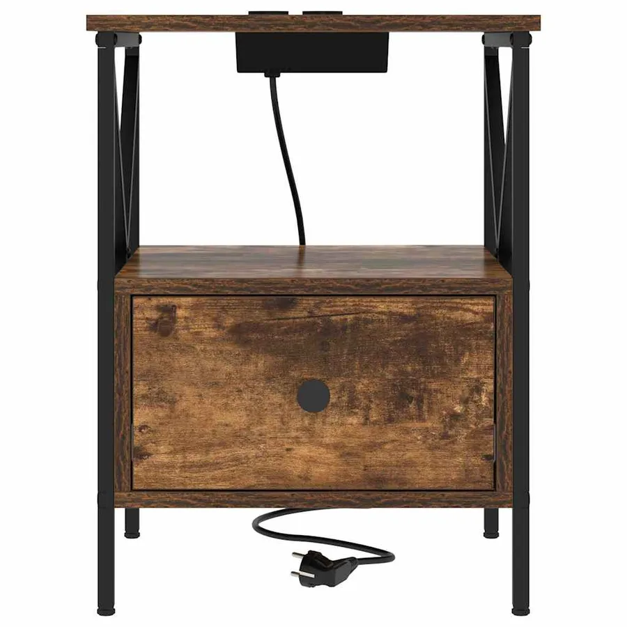Cabinet de chevet 2 pcs Chêne fumé 41,5 x 40,5 x 55 cm - 7