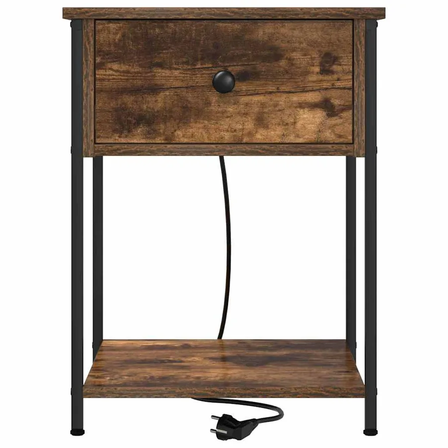 Cabinet de chevet avec tiroir 2 pcs Chêne fumé 42 x 41 x 56 cm - 7