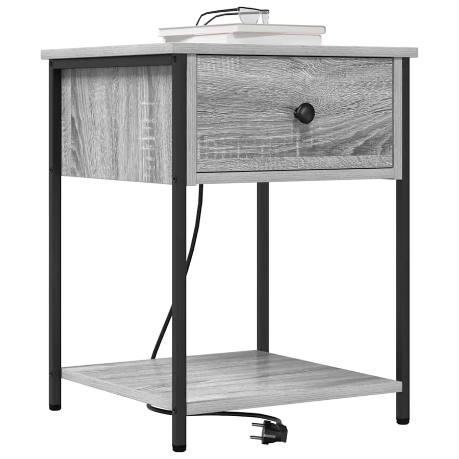 Cabinet de chevet avec tiroir 2 pcs Gris Sonoma 42 x 41 x 56 cm - 3