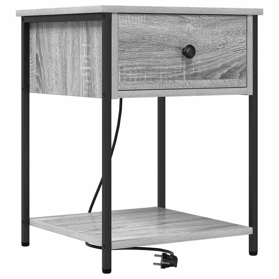 Cabinet de chevet avec tiroir 2 pcs Gris Sonoma 42 x 41 x 56 cm - 5