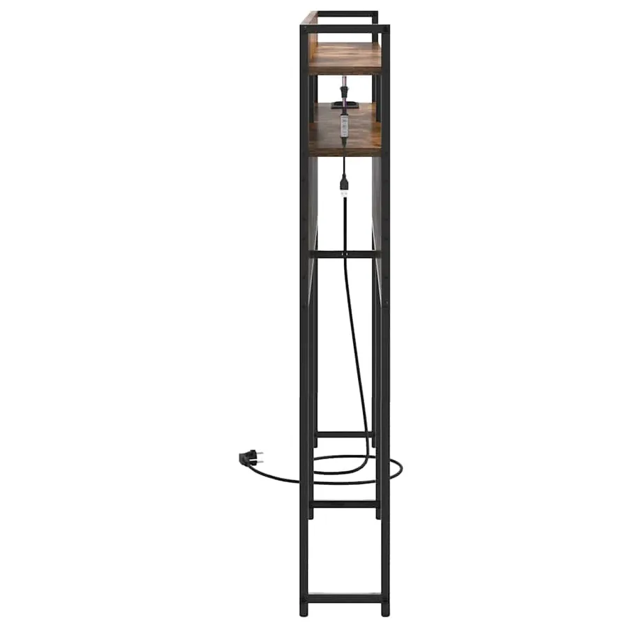 Tête de lit de rangement Chêne fumé Bois d'ingénierie - 7