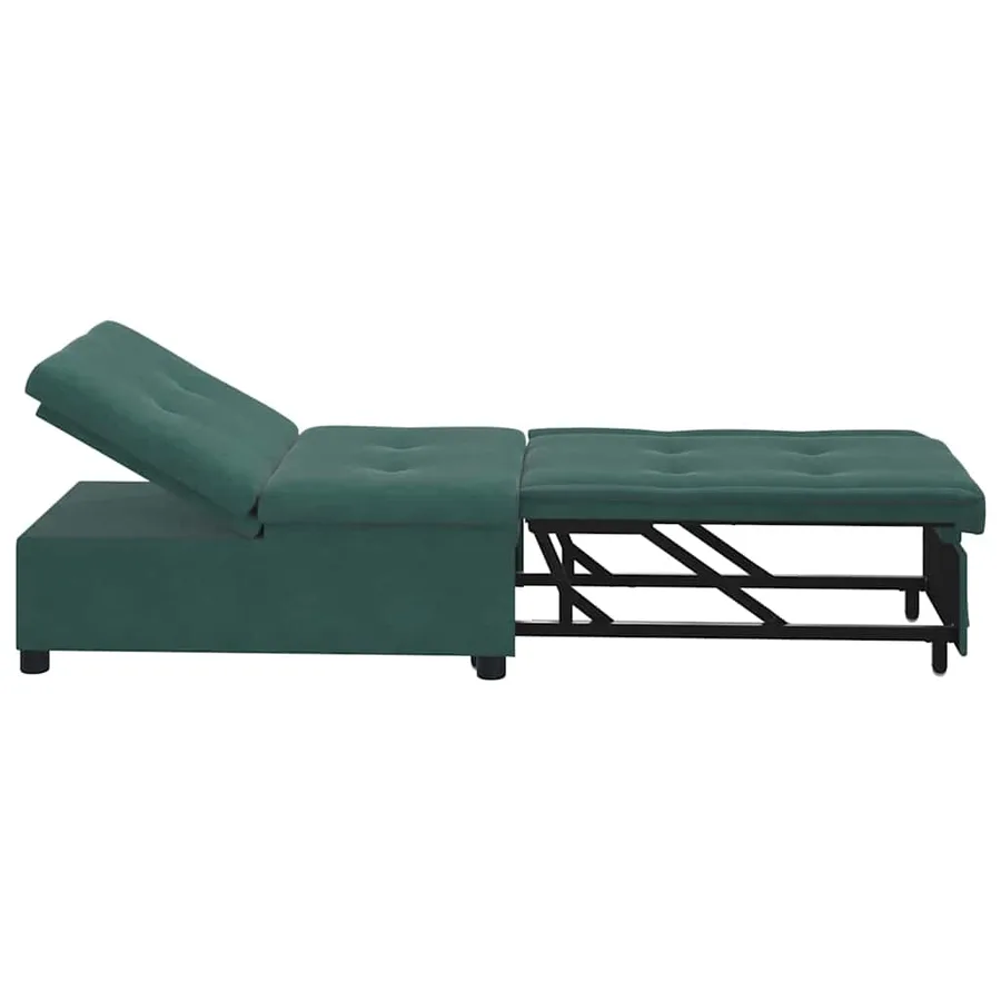 Canapé-Lit Vert foncé 194 x 67 x 82 cm Velours - 5