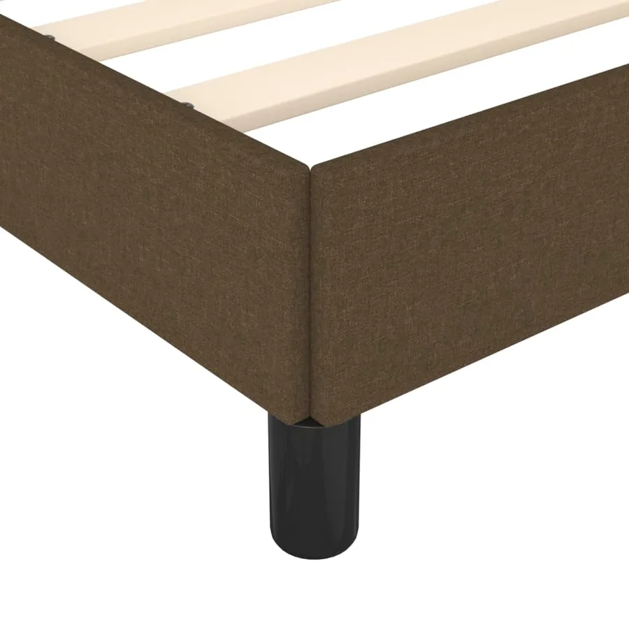 Cadre de lit sans matelas marron foncé 160x200 cm tissu - 7
