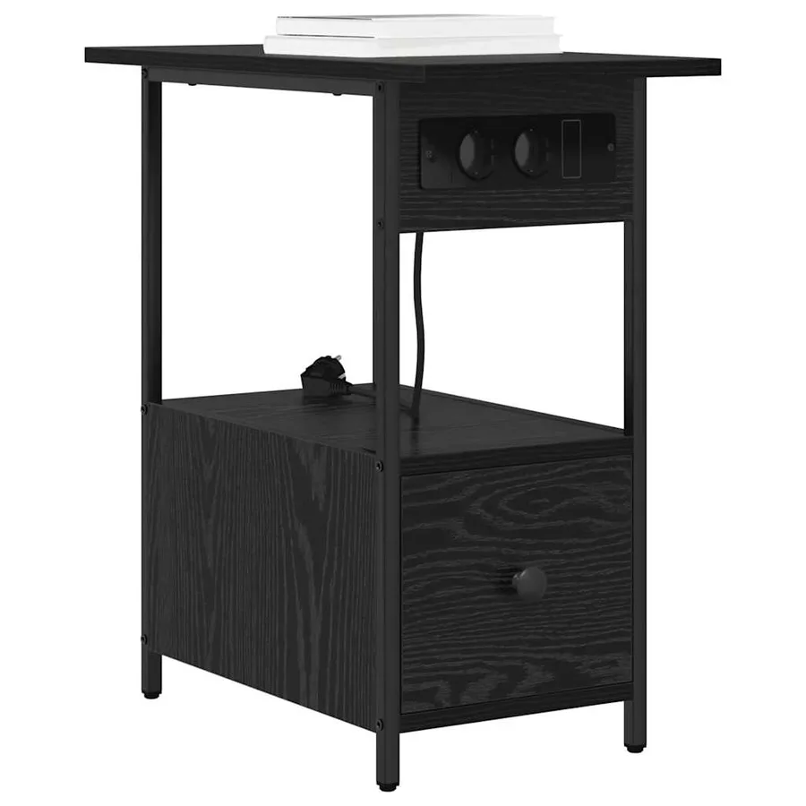 Cabinet de chevet Chêne noir 60 x 30 x 61 cm Bois d'ingénierie - 3