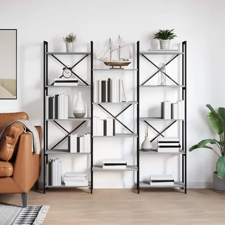 Étagère Sonoma gris 156 x 25 x 167 cm Bois d'ingénierie