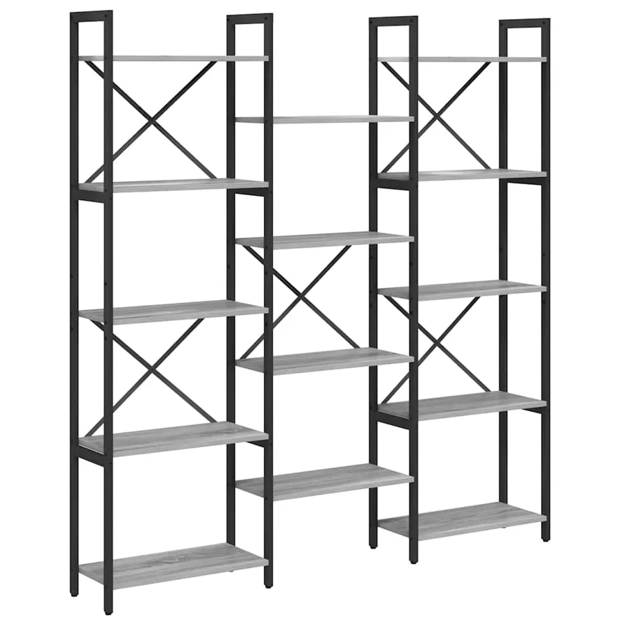 Étagère Sonoma gris 156 x 25 x 167 cm Bois d'ingénierie - 2