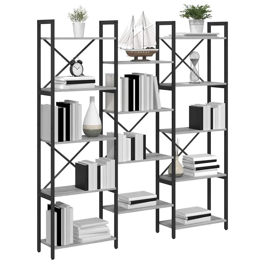 Étagère Sonoma gris 156 x 25 x 167 cm Bois d'ingénierie - 3
