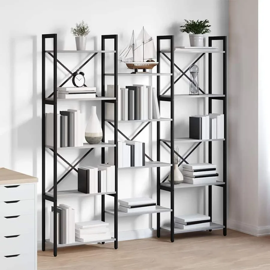 Étagère Sonoma gris 156 x 25 x 167 cm Bois d'ingénierie - 4