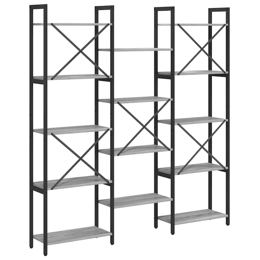 Étagère Sonoma gris 156 x 25 x 167 cm Bois d'ingénierie - 7
