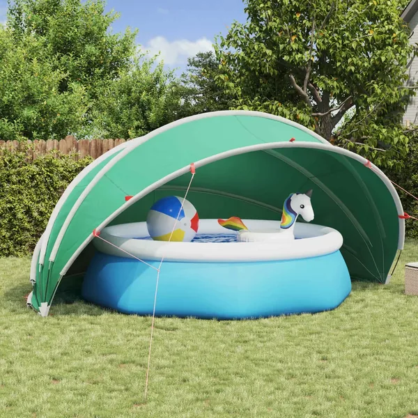 Dôme de piscine 500 x 500 x 236 cm Vert Mer
