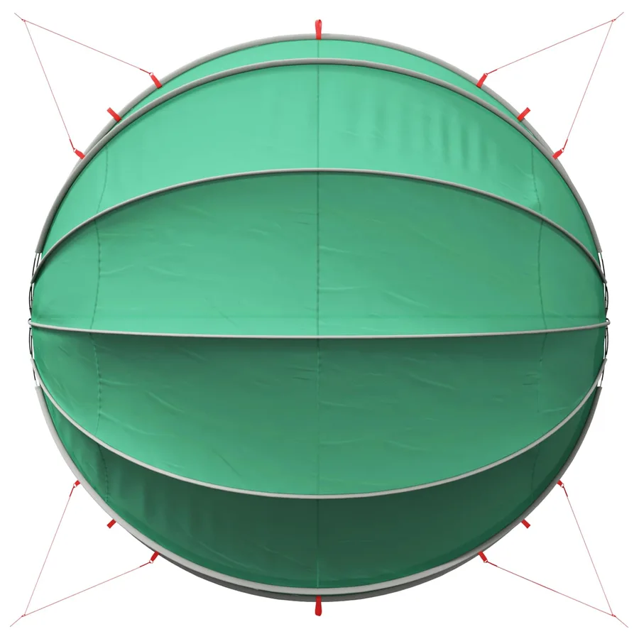 Dôme de piscine 500 x 500 x 236 cm Vert Mer - 11