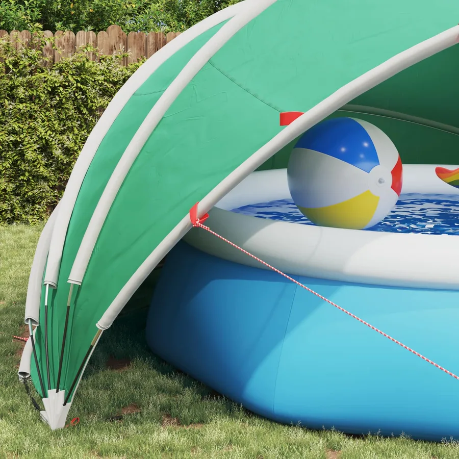 Dôme de piscine 500 x 500 x 236 cm Vert Mer - 5