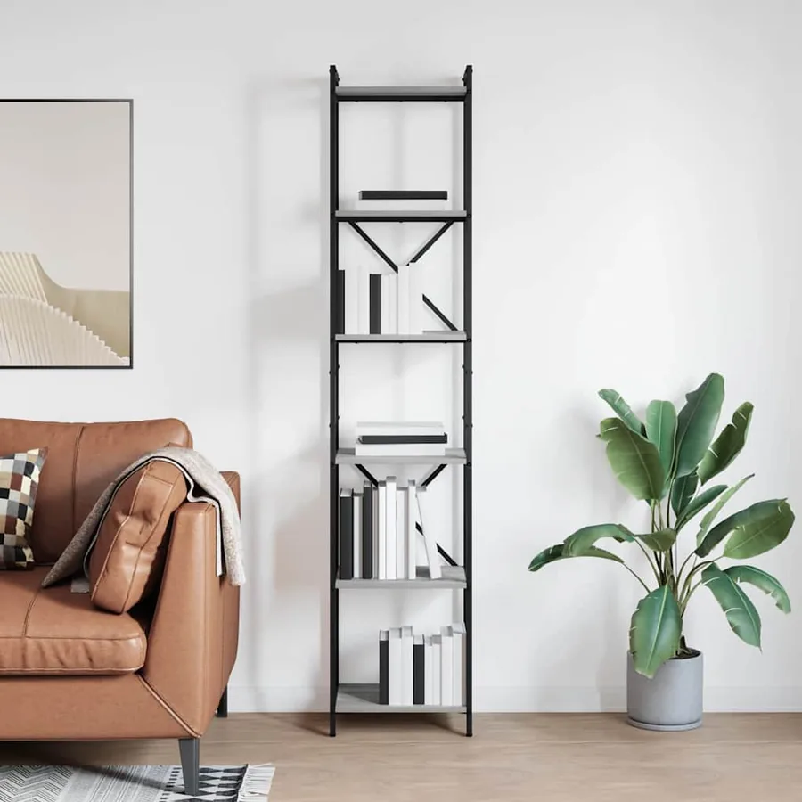 Étagère Sonoma gris 40 x 30 x 189,5 cm Bois d'ingénierie