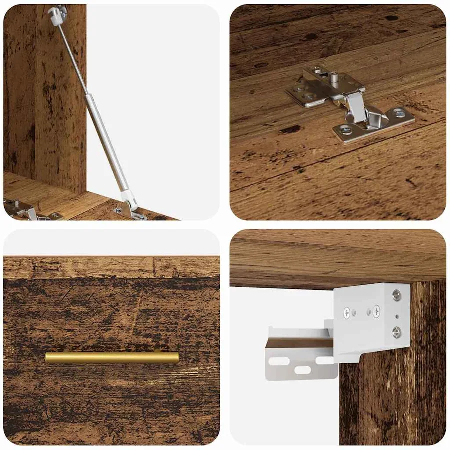 Meuble mural Bois ancien 80 x 36.5 x 35 cm Bois d'ingénierie - 9