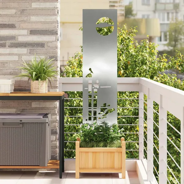 Écran de confidentialité de jardin Fretwork Argenté 32 x 140 cm