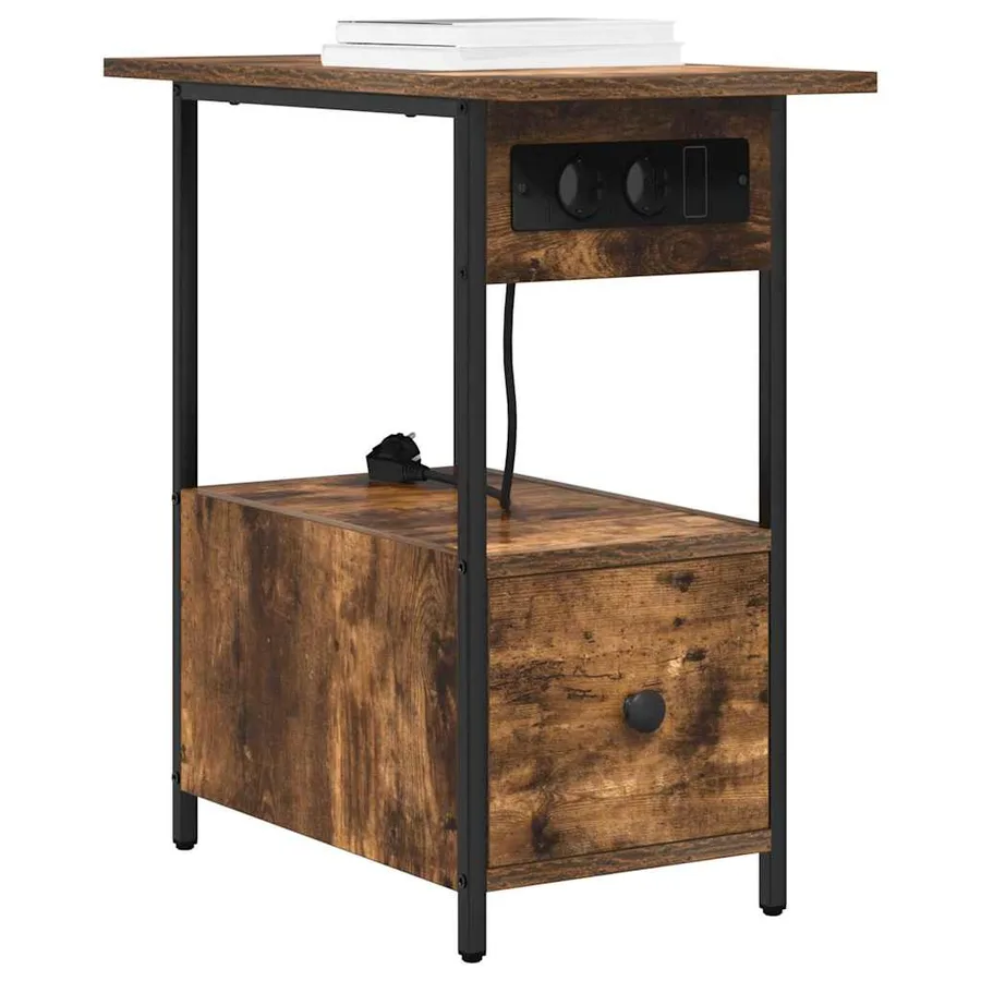 Cabinet de chevet Chêne fumé 60 x 30 x 61 cm Bois d'ingénierie - 3