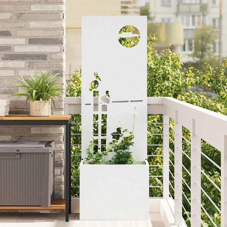 Écran de confidentialité de jardin Fretwork Blanc 50 x 150 cm