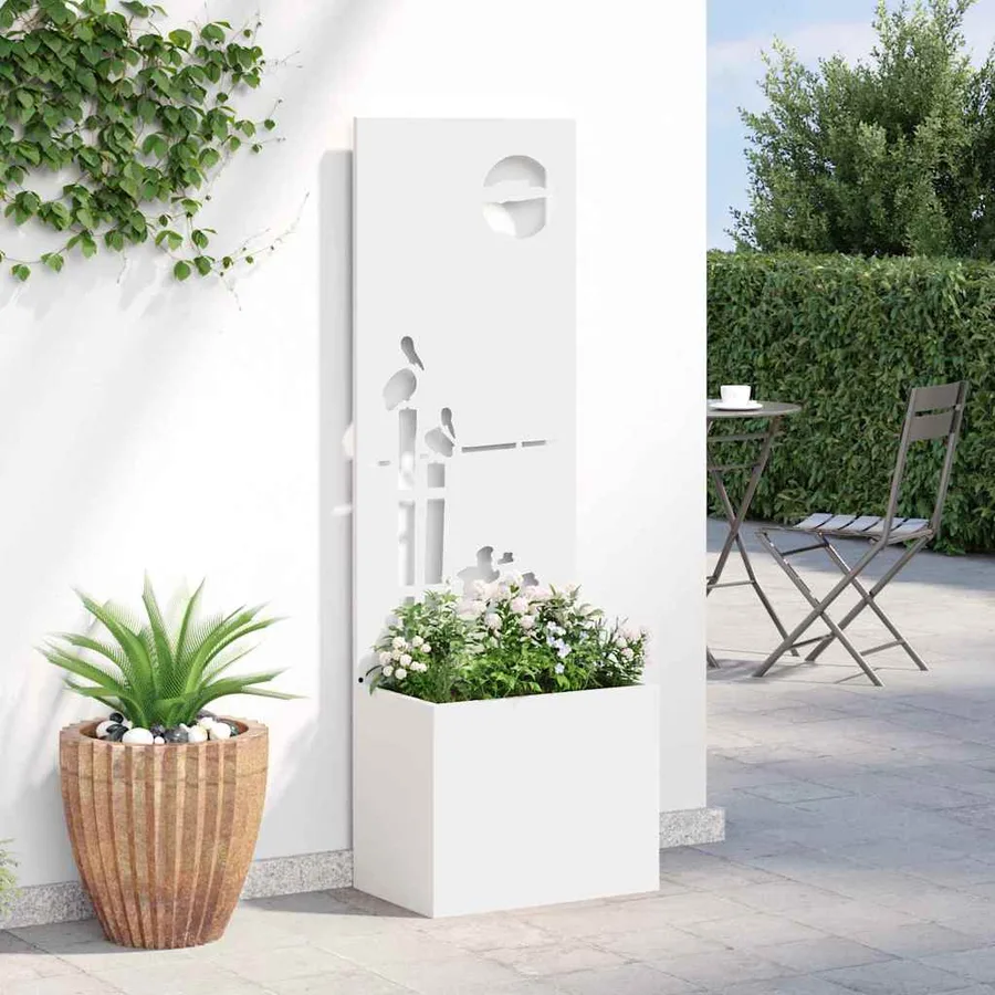 Écran de confidentialité de jardin Fretwork Blanc 50 x 150 cm - 4