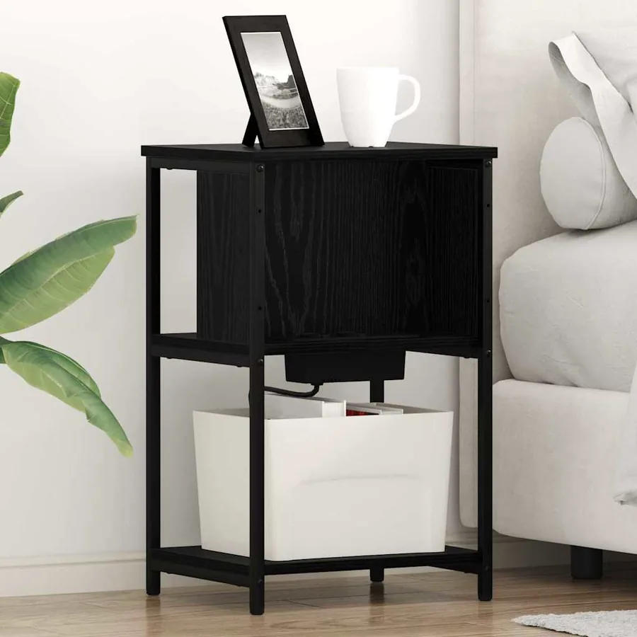 Cabinet de chevet Chêne noir 38 x 31 x 61 cm Bois d'ingénierie