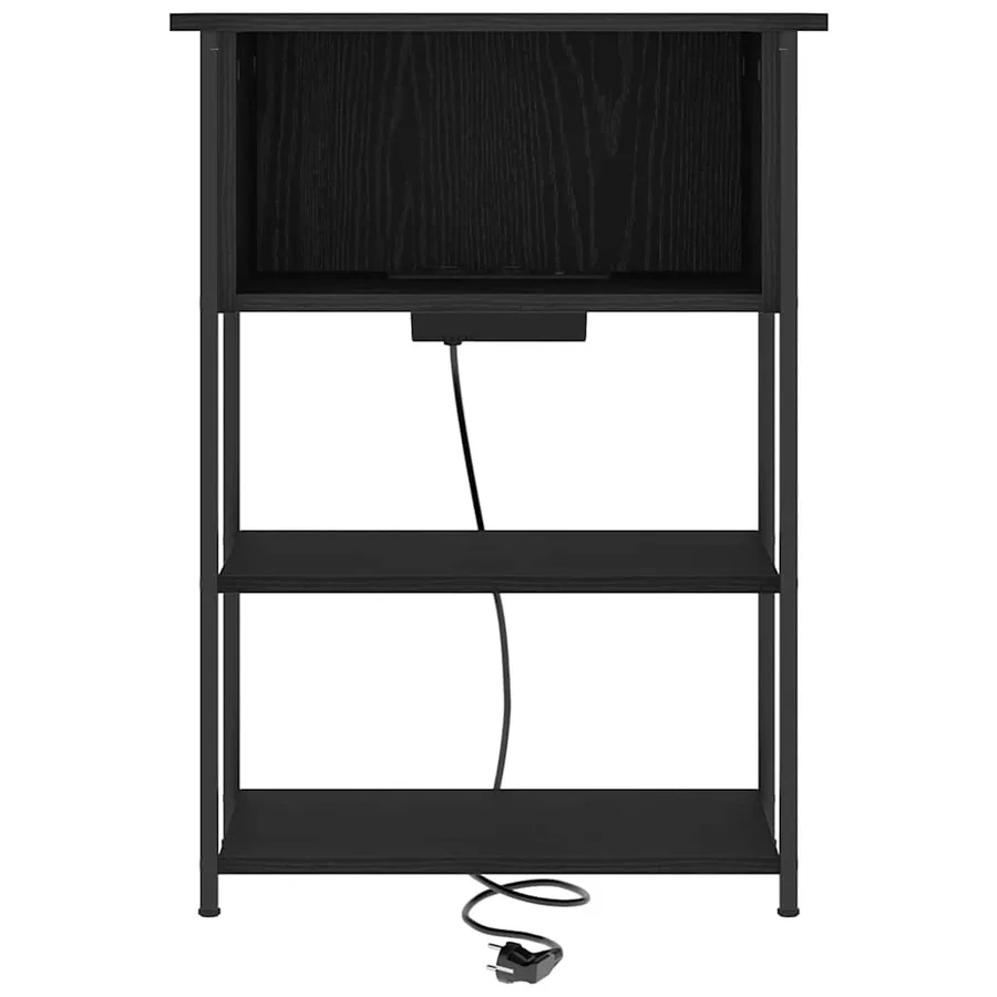 Cabinet de chevet Chêne noir 38 x 31 x 61 cm Bois d'ingénierie - 5