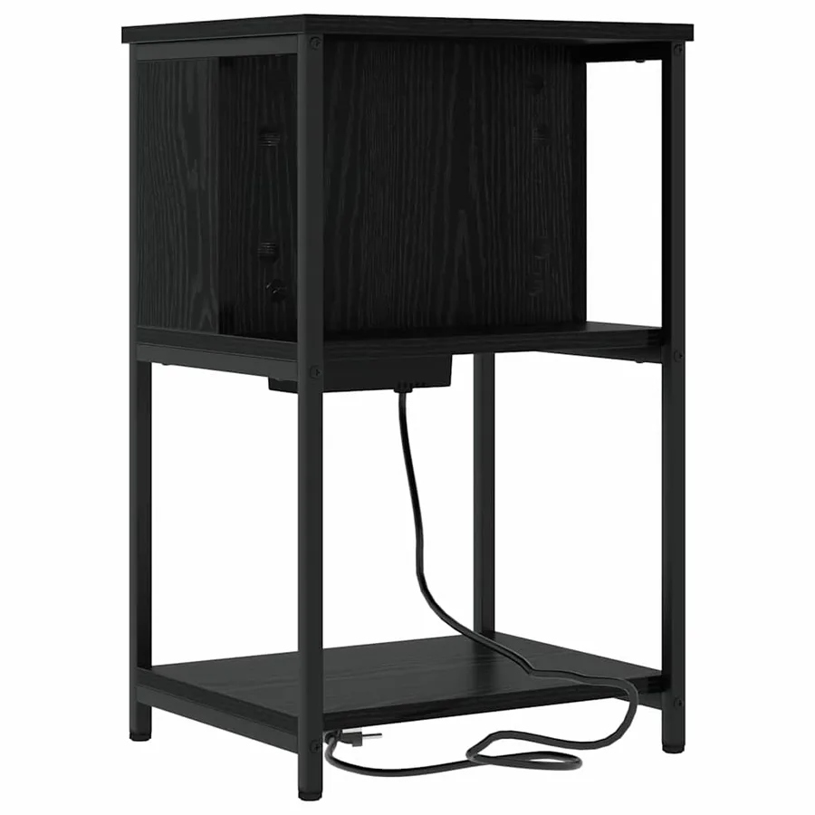 Cabinet de chevet Chêne noir 38 x 31 x 61 cm Bois d'ingénierie - 7