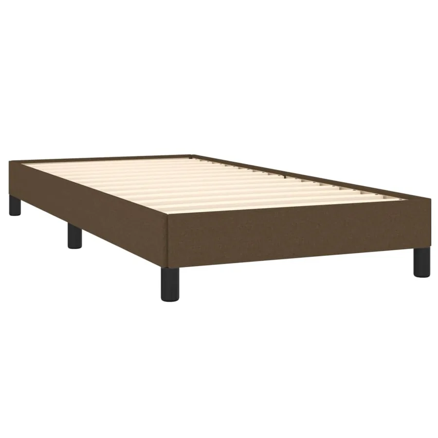 Cadre de lit sans matelas marron foncé 90x200 cm tissu - 4