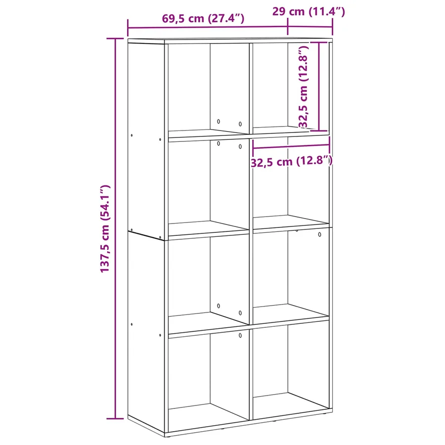 Bibliothèque Chêne noir 69,5 x 29 x 137,5 cm Bois d'ingénierie - 12