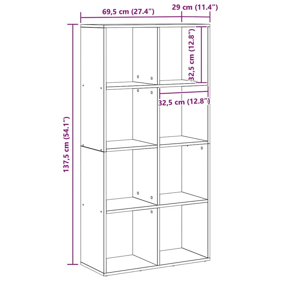 Bibliothèque Chêne noir 69,5 x 29 x 137,5 cm Bois d'ingénierie - 13