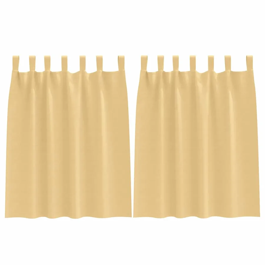 Rideaux occultants avec anneaux 2 pcs Beige 140 x 140 cm - 2