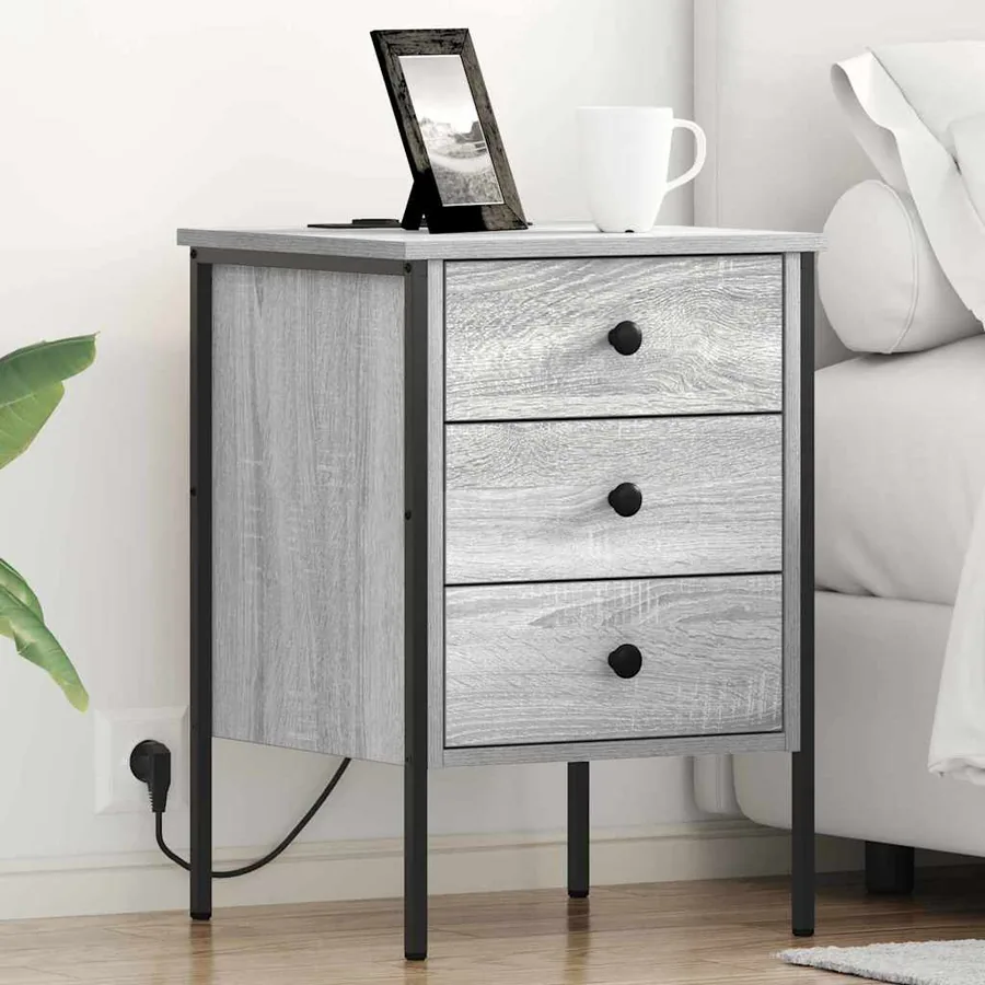 Cabinet de chevet Gris Sonoma 42 x 41 x 61 cm Bois d'ingénierie