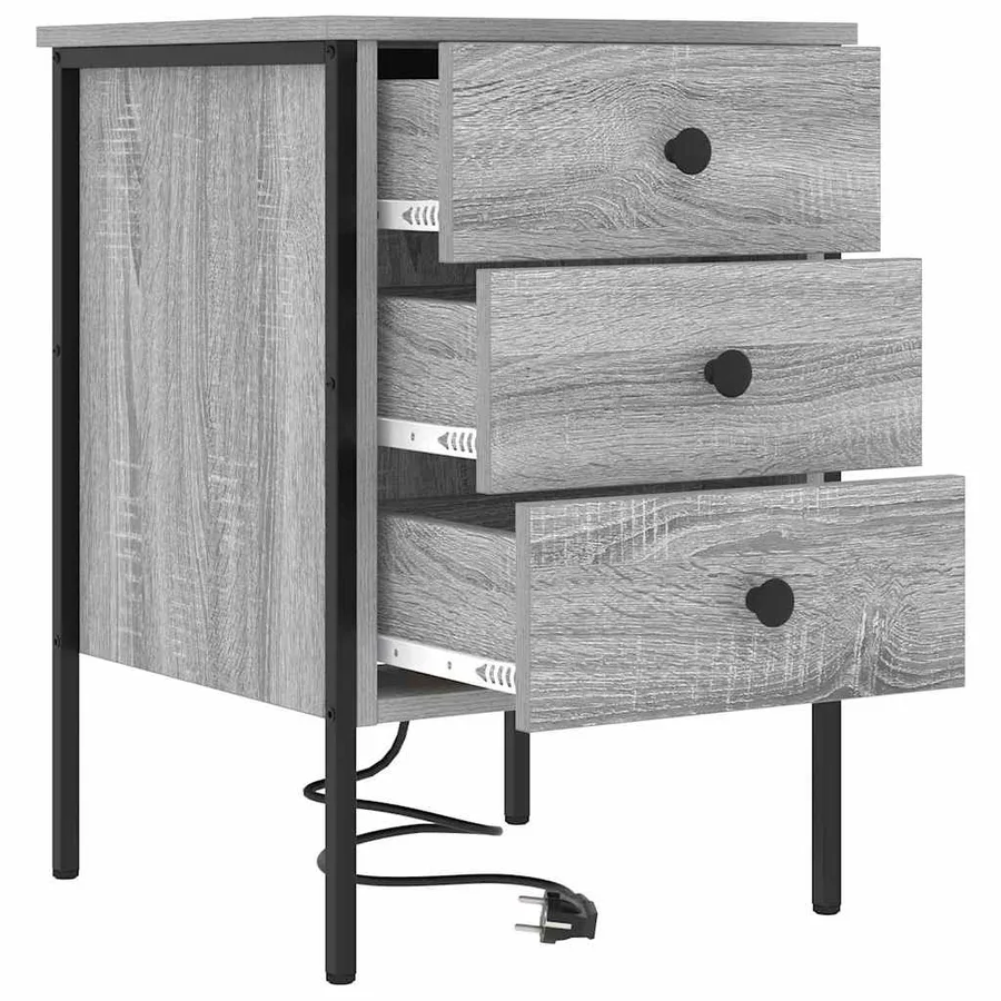 Cabinet de chevet Gris Sonoma 42 x 41 x 61 cm Bois d'ingénierie - 5