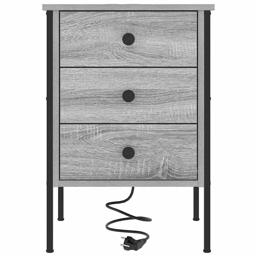 Cabinet de chevet Gris Sonoma 42 x 41 x 61 cm Bois d'ingénierie - 6
