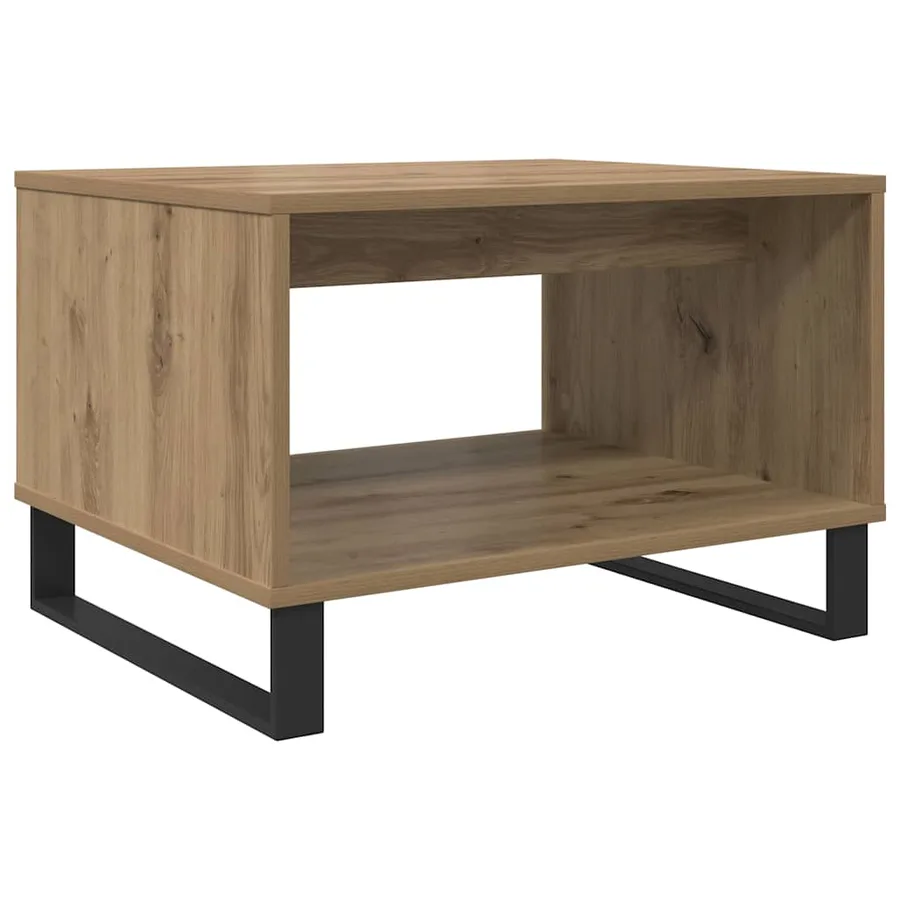 Table basse chêne artisanal 60 x 50 x 40 cm Bois d'ingénierie - 7