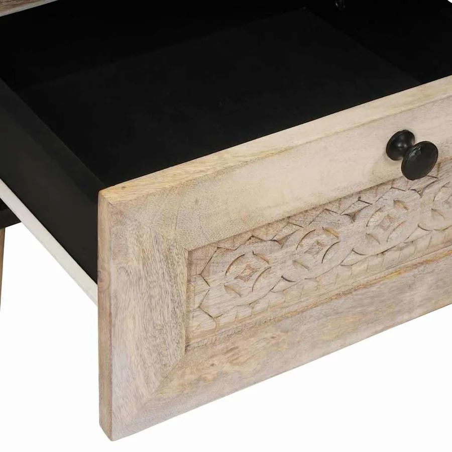 Table de chevet 2 pcs Blanc 40 x 33 x 46 cm Bois d'ingénierie - 8