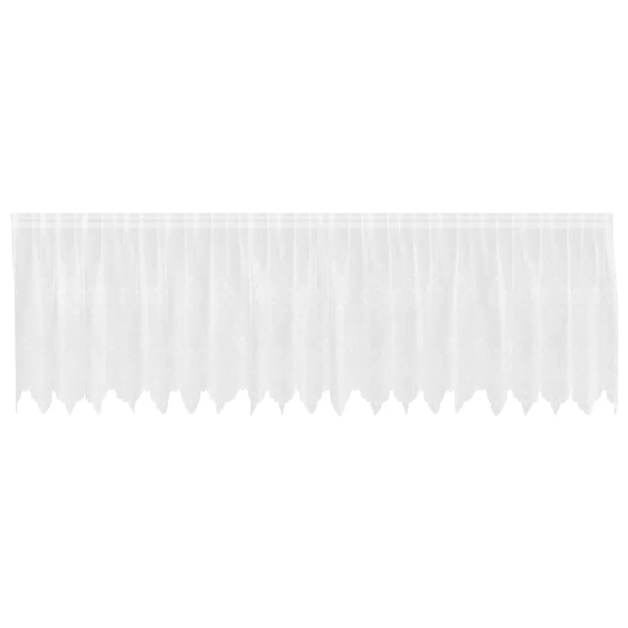 Rideau en Dentelle Floral Blanc 100 x 500 cm Polyester - 2
