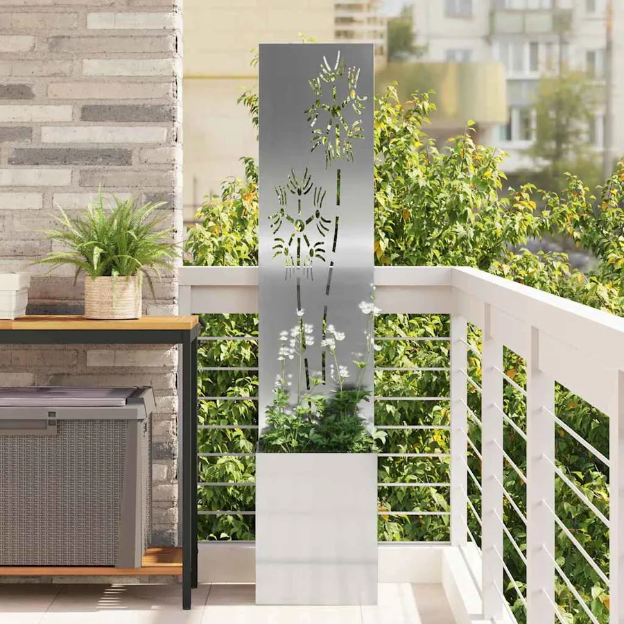 Écran de confidentialité de jardin Floral Argenté 32 x 150 cm