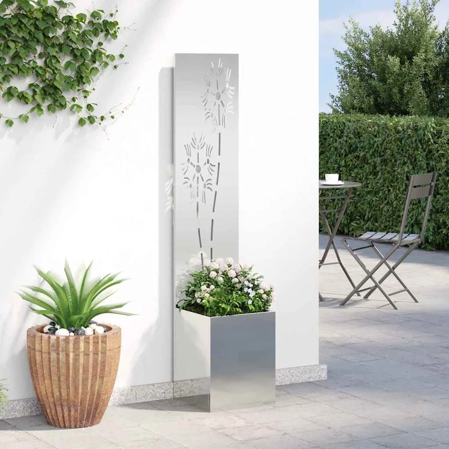 Écran de confidentialité de jardin Floral Argenté 32 x 150 cm - 4